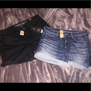 2 jean shorts NWT sz 12 American Eagle black blue